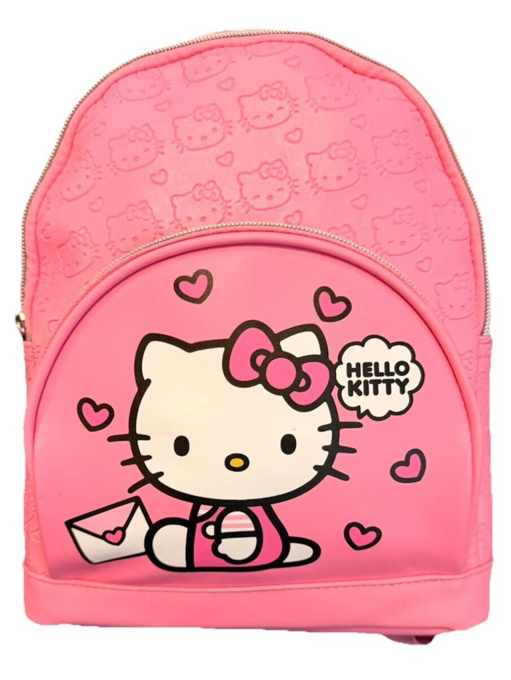 Hello Kitty Sanrio Pink Mini Backpack Faux Leather Heart Embossed 2025‎ Cute